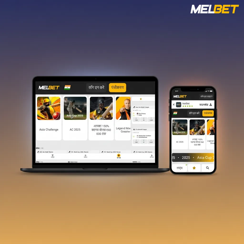 Melbet Bangladesh interface with top menu: Sports, Live, Casino, Cybersport, Bonuses; quick links Login, Register, Deposit