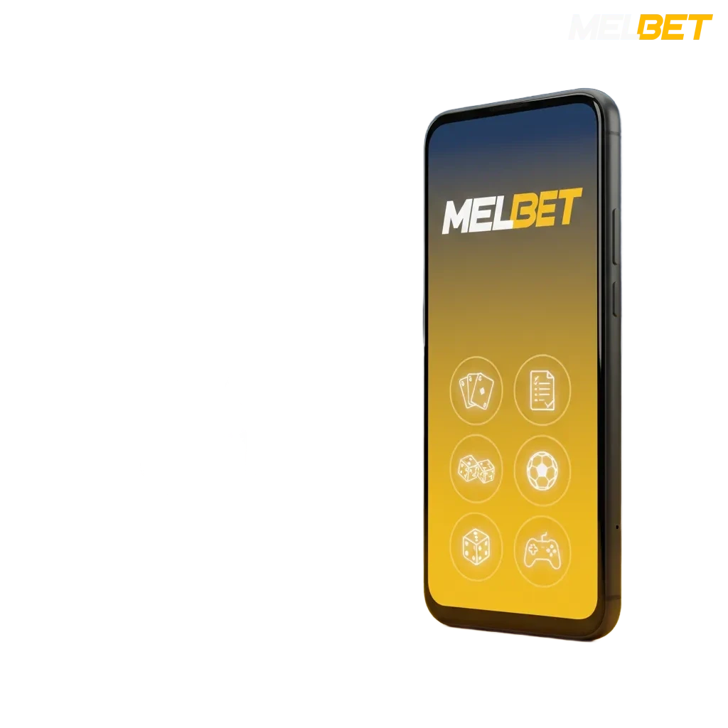 Melbet Android app promo showcasing betting markets, live odds, slots, and quick install for fast logins and in-play action.