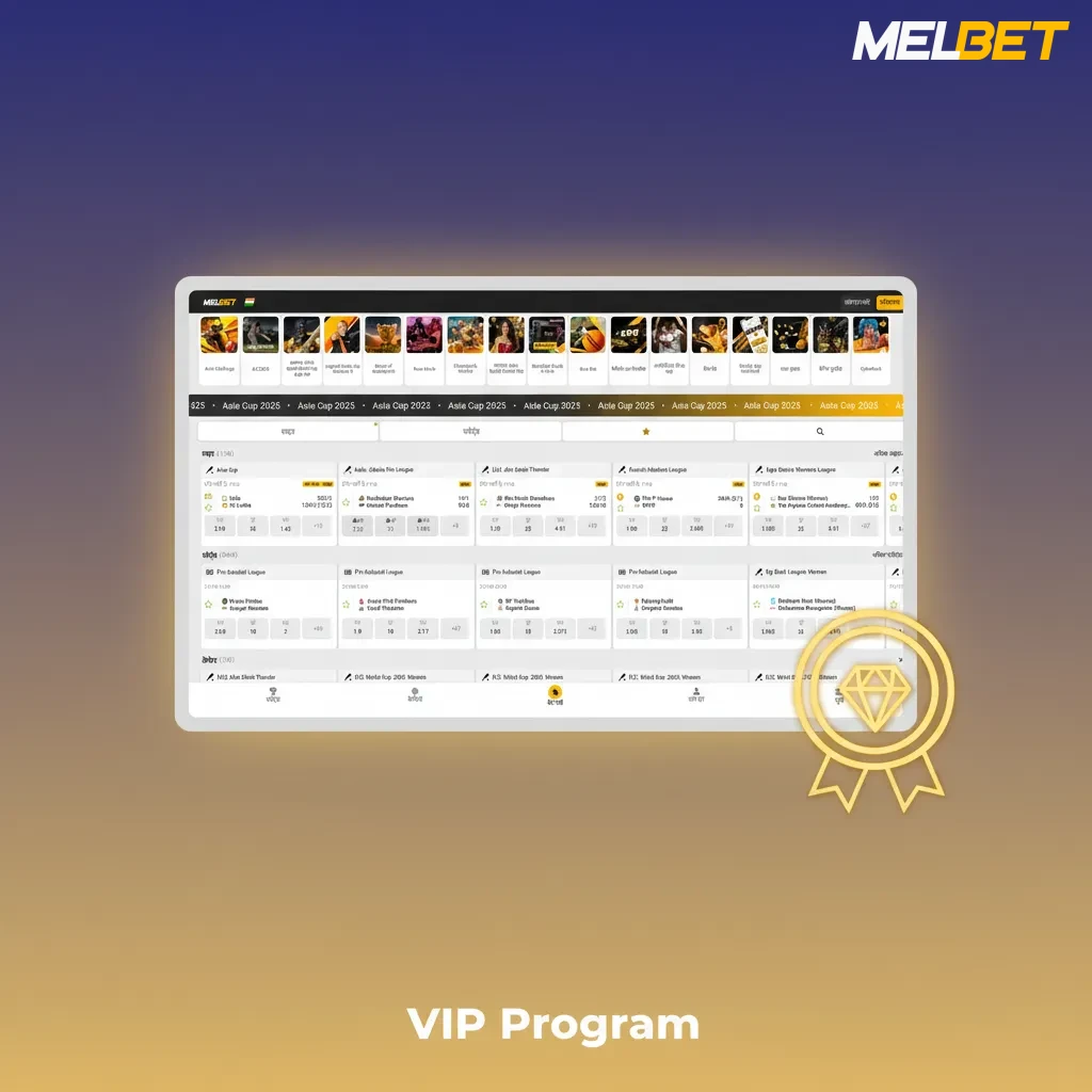 VIP Program banner showing tiered levels for sports and casino with rising cashback, priority support, and special offers.
