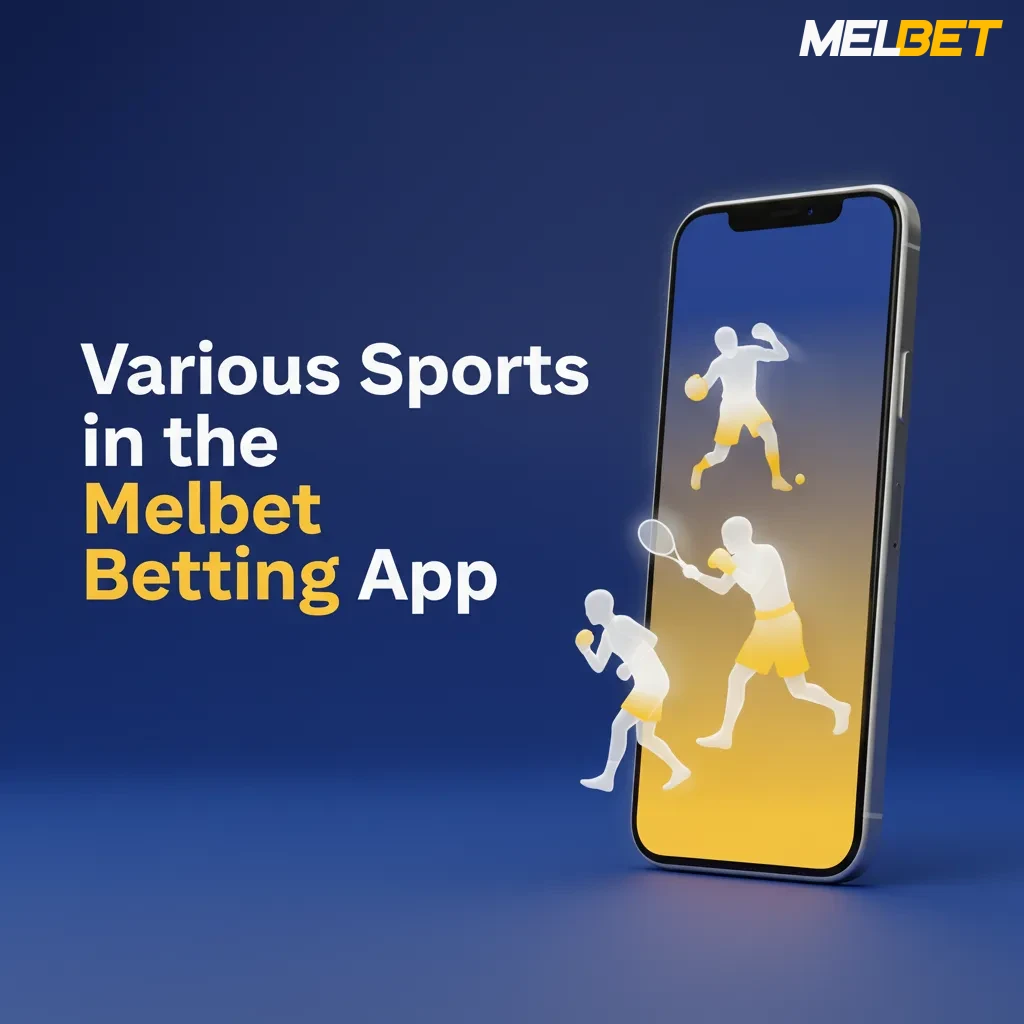 Melbet app screen showing live and prematch betting with icons for cricket, football, kabaddi, tennis, esports and more.